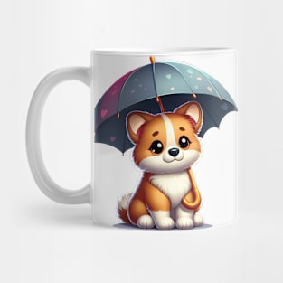 The Puppy With An Umbrella Mug